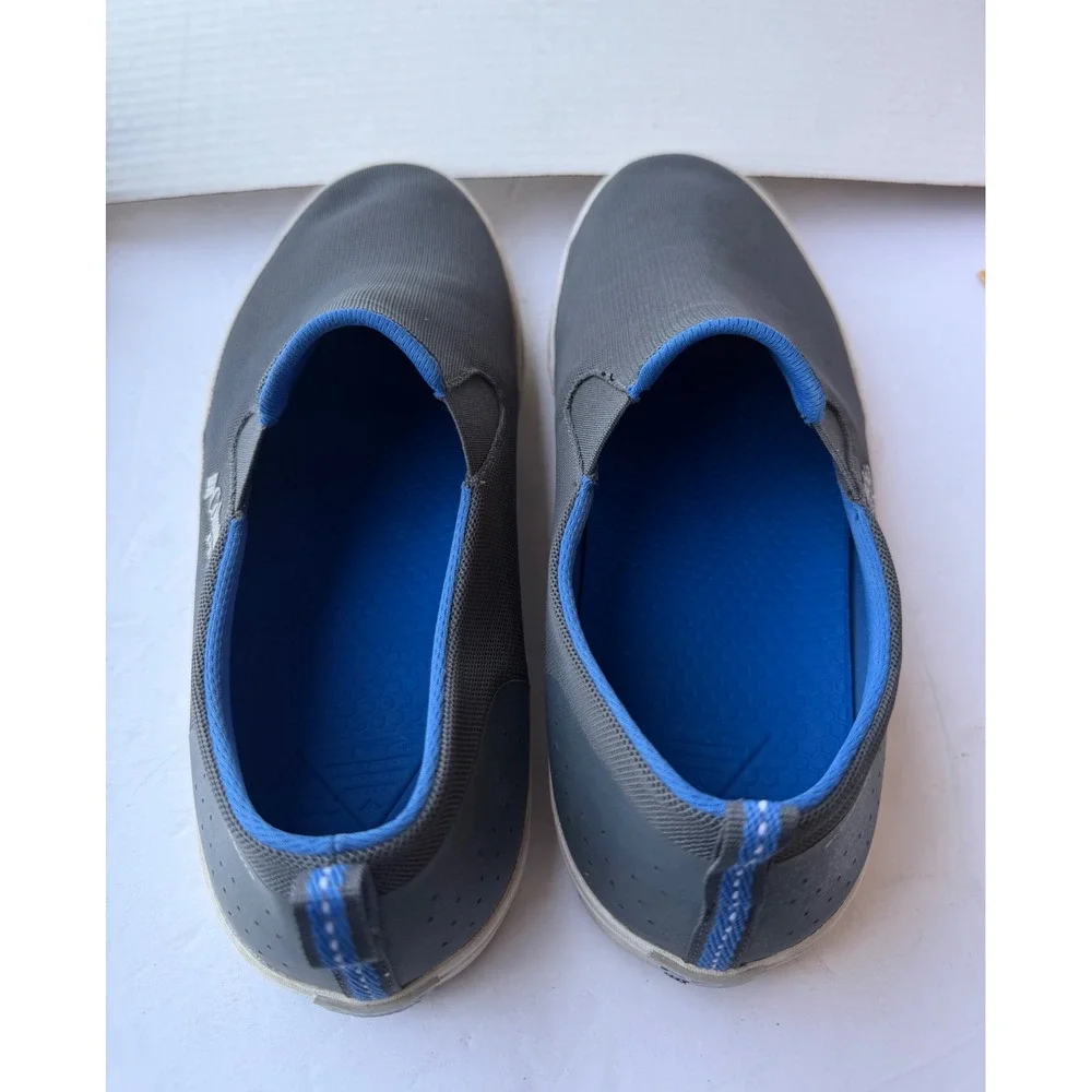 Columbia Bahama Vent PFG Mens Gray‎ and Blue Mesh Slip On Boat Loafer Shoes 13